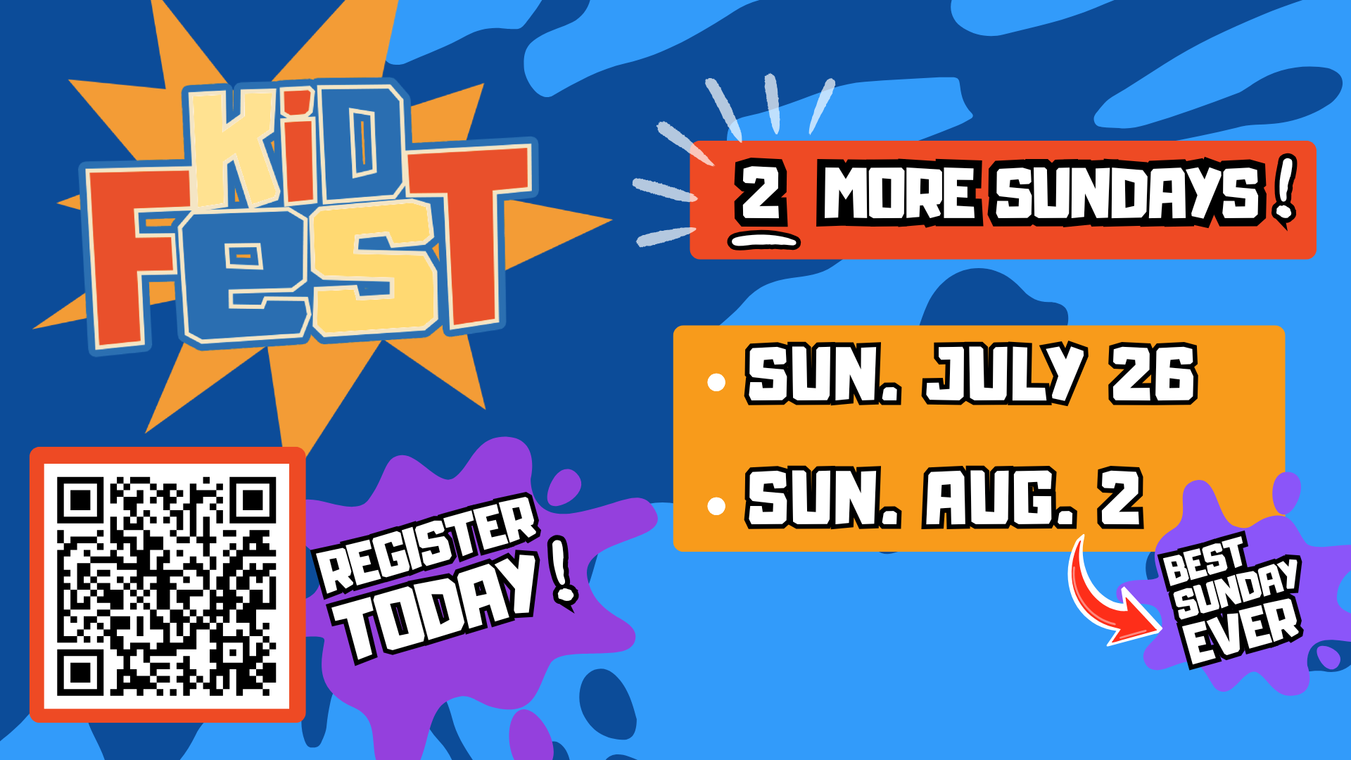Kidfest 2 more sundays